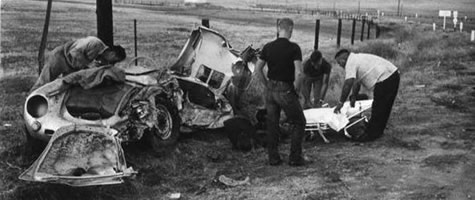 Deans-Crashed-Porsche-on-Scene